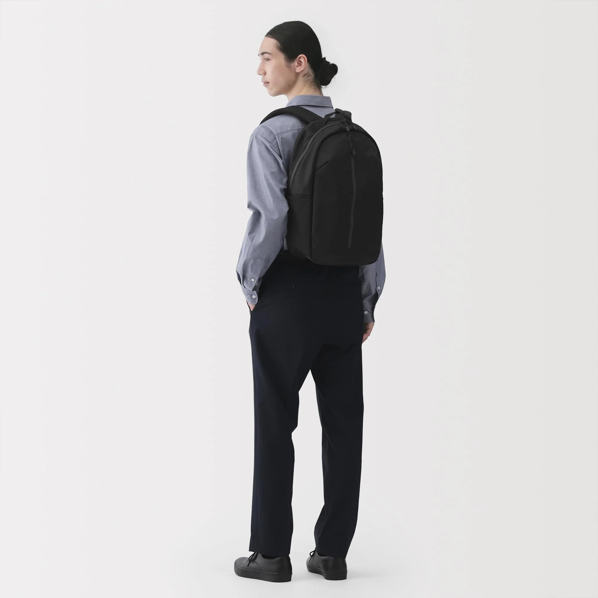 MUJI Water-Repellent Business Backpack Round Unisex Adult Black - Image 3