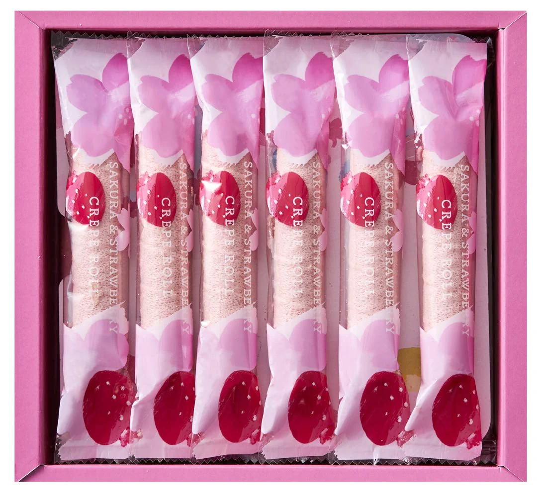 NAKAJIMA DAISHODO Cherry Blossom and Strawberry Crepe Roll No 18 1box (18 pieces) - Image 2