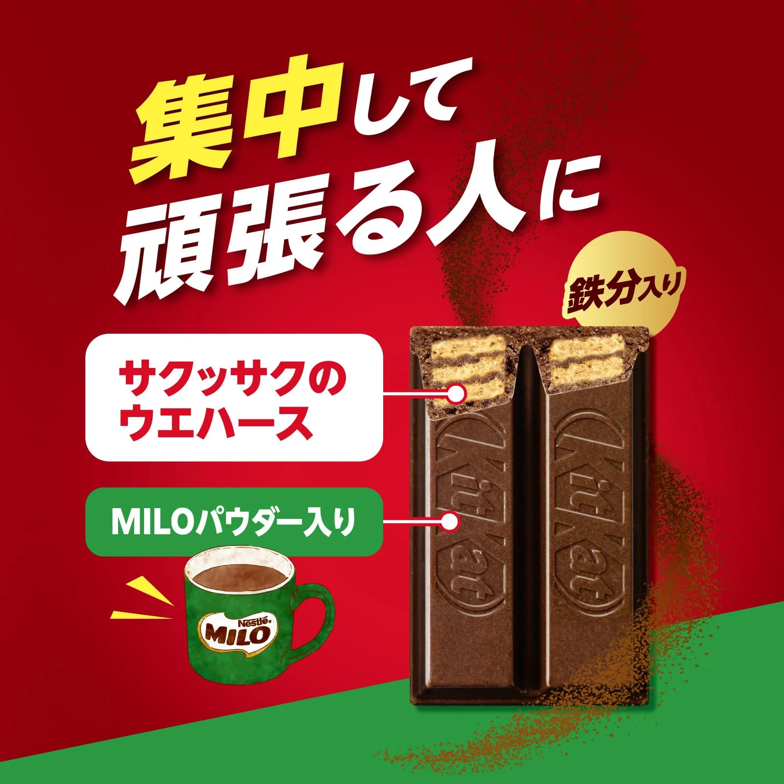 Nestlé KitKat with MILO Iron Supplement Chocolate Large Box 60 Pieces - Image 3