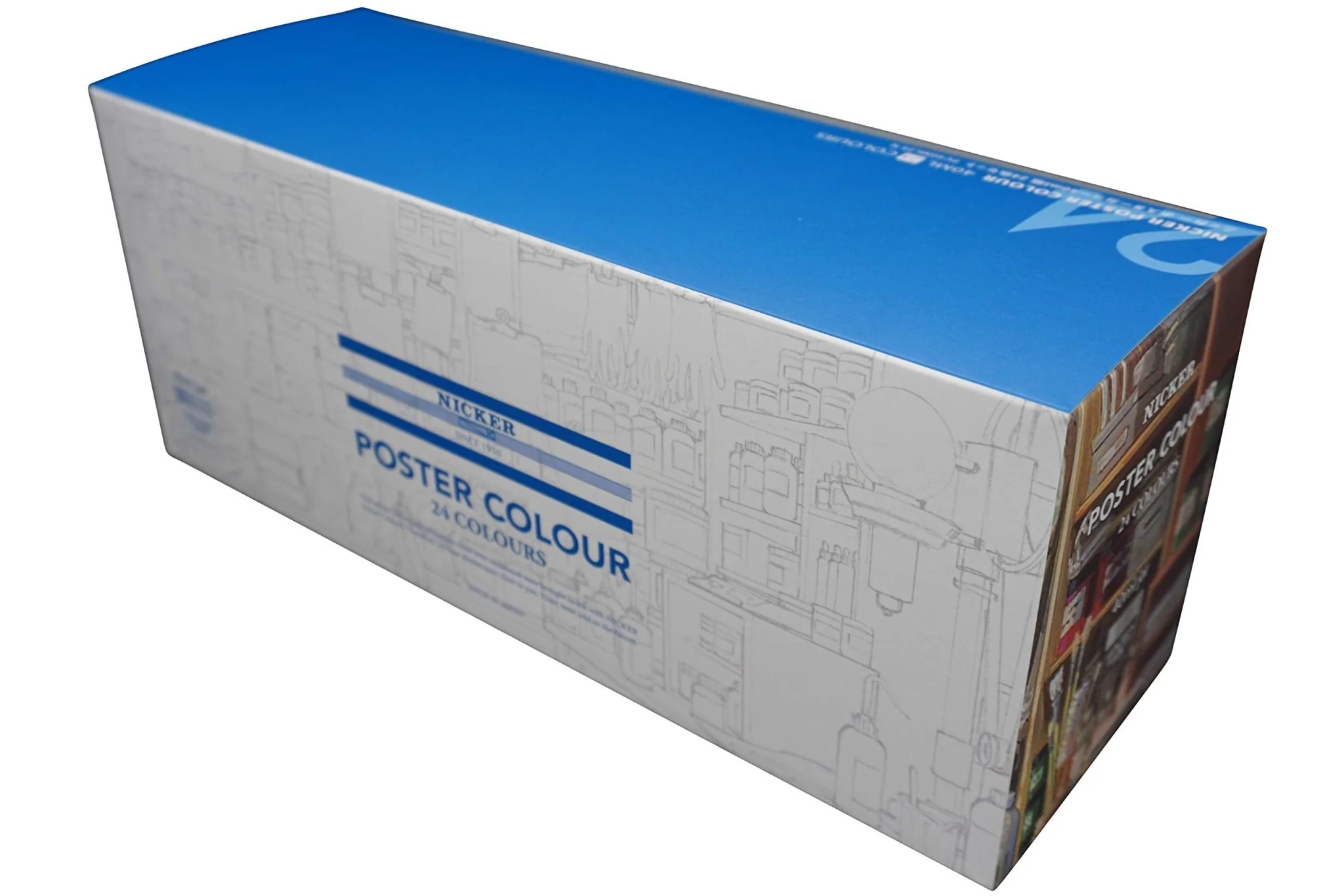 Nicker Colour Watercolor and Poster Paint Set 24 Colors 40ml PC40ML24N - Image 3