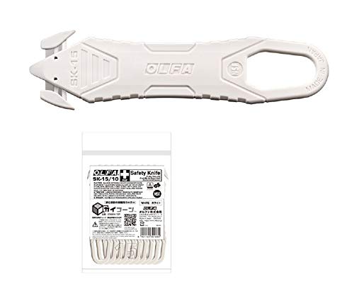 OLFA disposable white box cutters with stainless blades White 10 Pack 238BW-10P