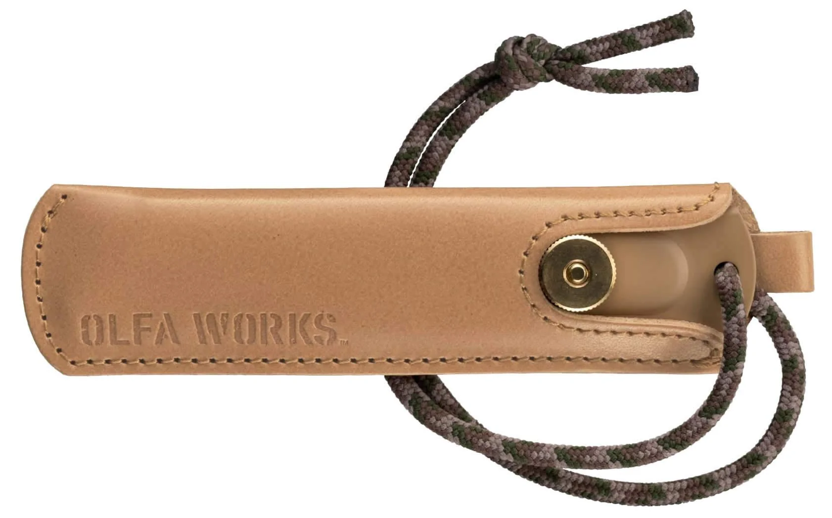 Olfa Works Bushcraft Knife Leather Case Light Brown OWA-C01-LBR - Image 3
