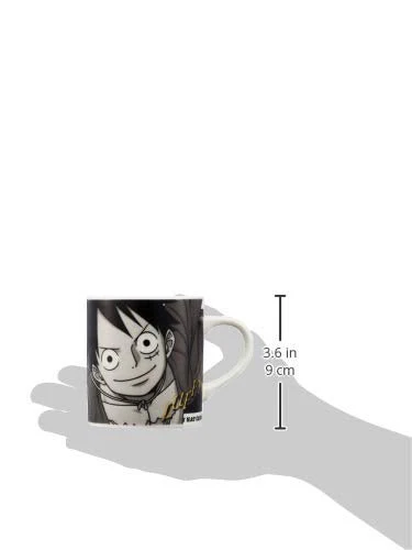 ONE PEICE Monkey D. Luffy Monochrome Mug 8cm 121114 Made in Japan - Image 6