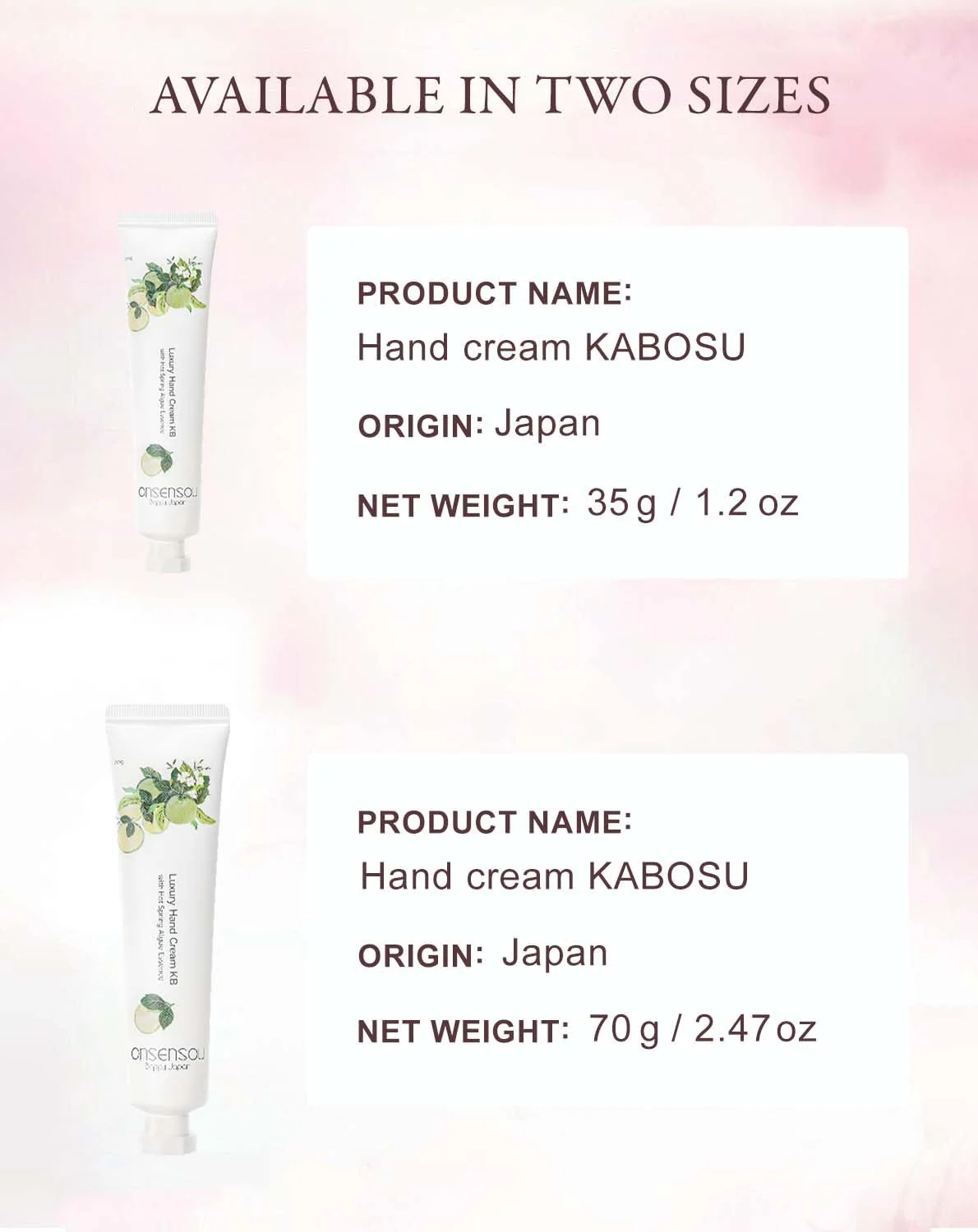 ONSENSOU Luxury Hand Cream 35g Kabosu & Yuzu Shea Butter Made in Japan - Image 7