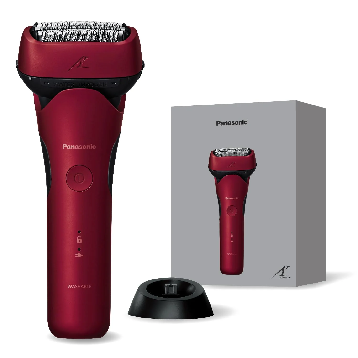 Panasonic Lamdash 3‑Blade Electric Men's Shaver w/ Stand  Red ES‑L341D‑R AC100-240V