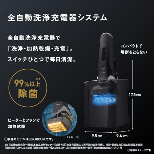 Panasonic Lamdash PRO 5-Blade Men's Electric Shaver w/ Auto Clean/Charge Titanium Silver ES-L571U-S - Image 9