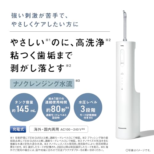 Panasonic Oral Rinser Jet Cleansing Washer Doltz White EW-NJ80-W AC100V-AC240V - Image 4