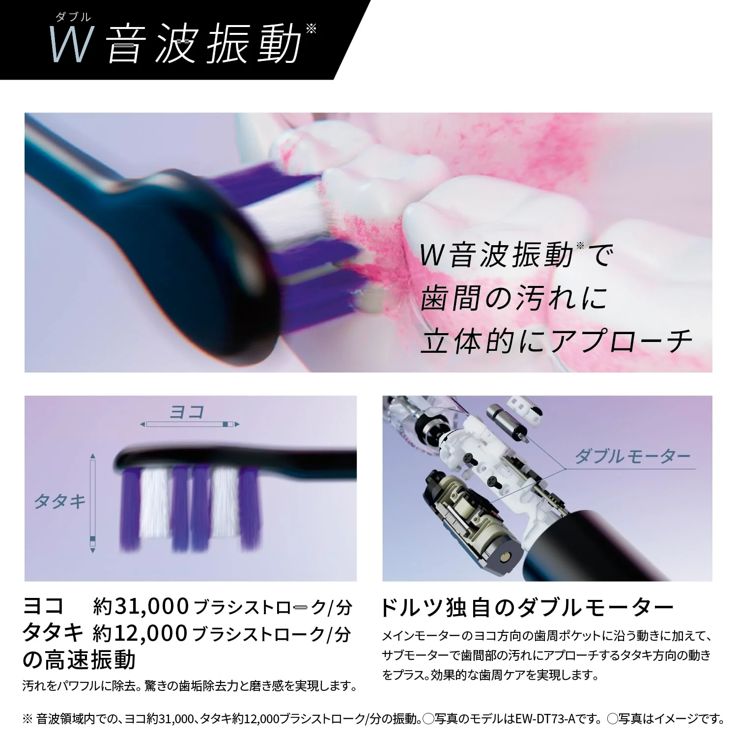 Panasonic Sonic Vibration Toothbrush EW-DP57-P High Grade Pink - Image 4