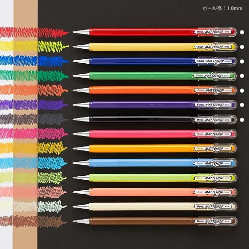 Pentel Color Ballpoint Pen Matt Hop Original 7 colors K110-V7STA - Image 6