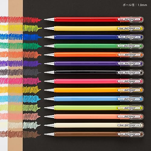 Pentel Color Ballpoint Pen Matt Hop Original + Suite 14 colors K110-V14ST - Image 6