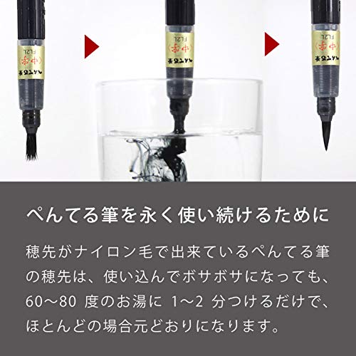 Pentel Fude Brush Pen Medium XFL2L Black - Image 6