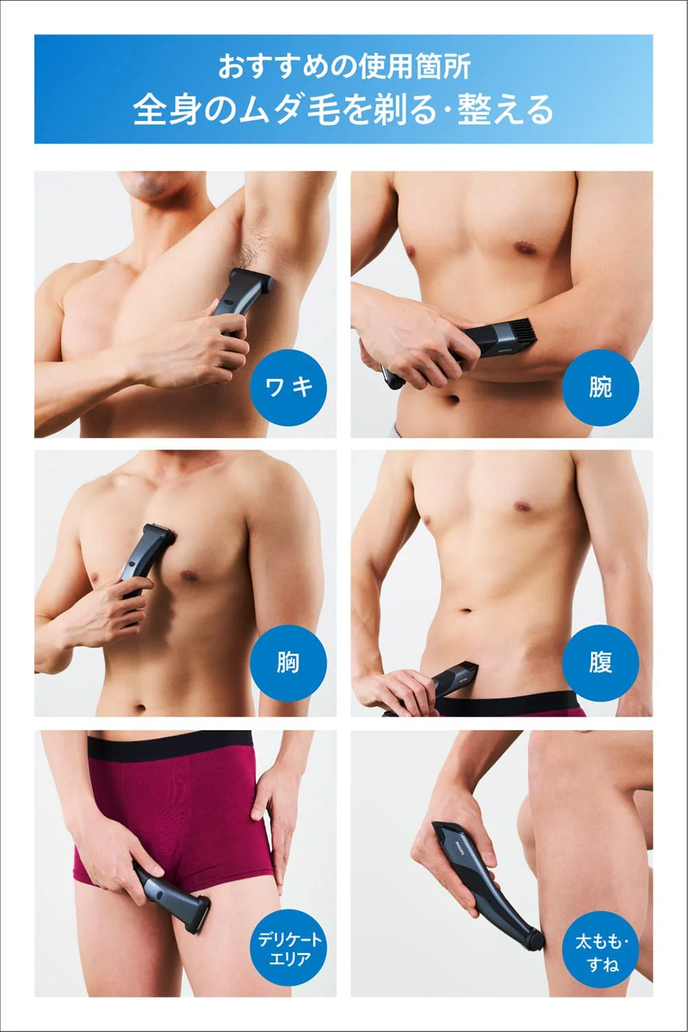 Philips Body Trimmer 7000 Series Shaver Groomer BG7020 15 Black Pearl AC100-240V - Image 3