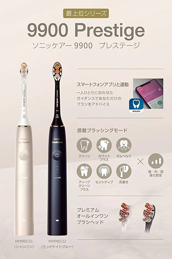 Philips Sonicare 9900 Prestige Electric Toothbrush App-Linked Midnight Blue HX9992/22 - Image 4