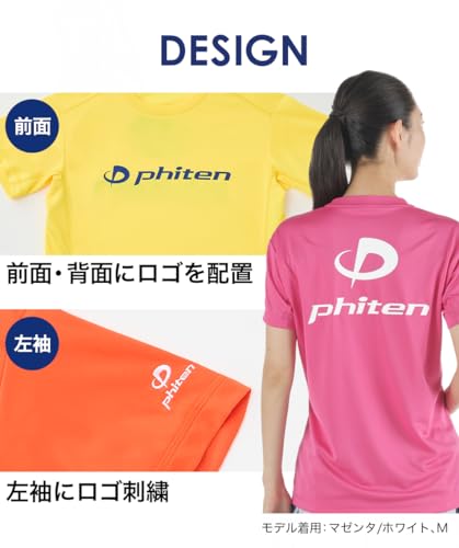 Phiten T-Shirt Raku Shirt Orange White Size - Image 11