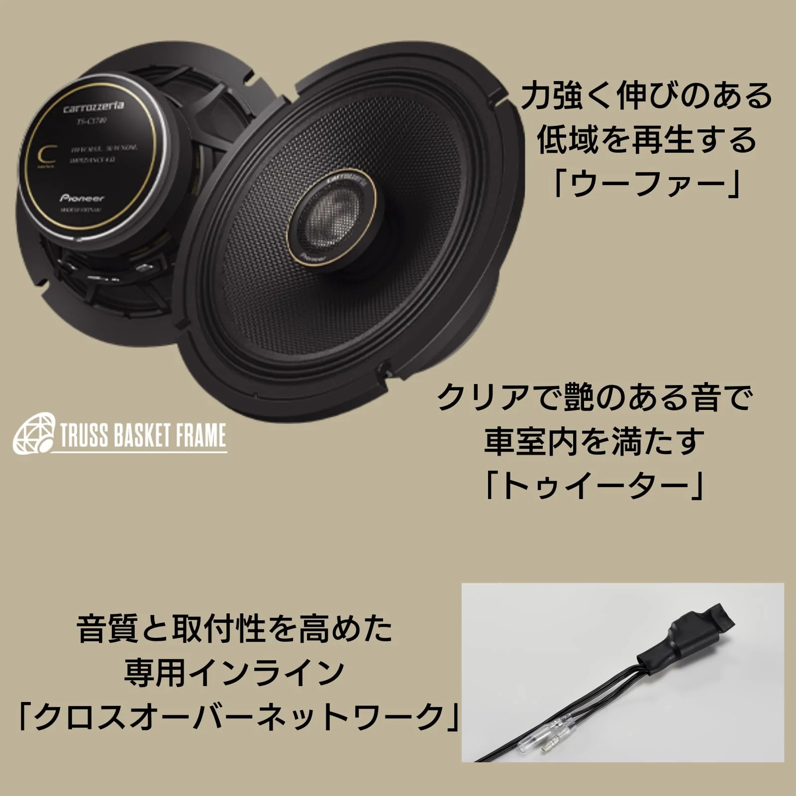 Pioneer TS-C1740 17cm Custom-Fit Coaxial 2-Way Hi-Res Speaker - Image 4