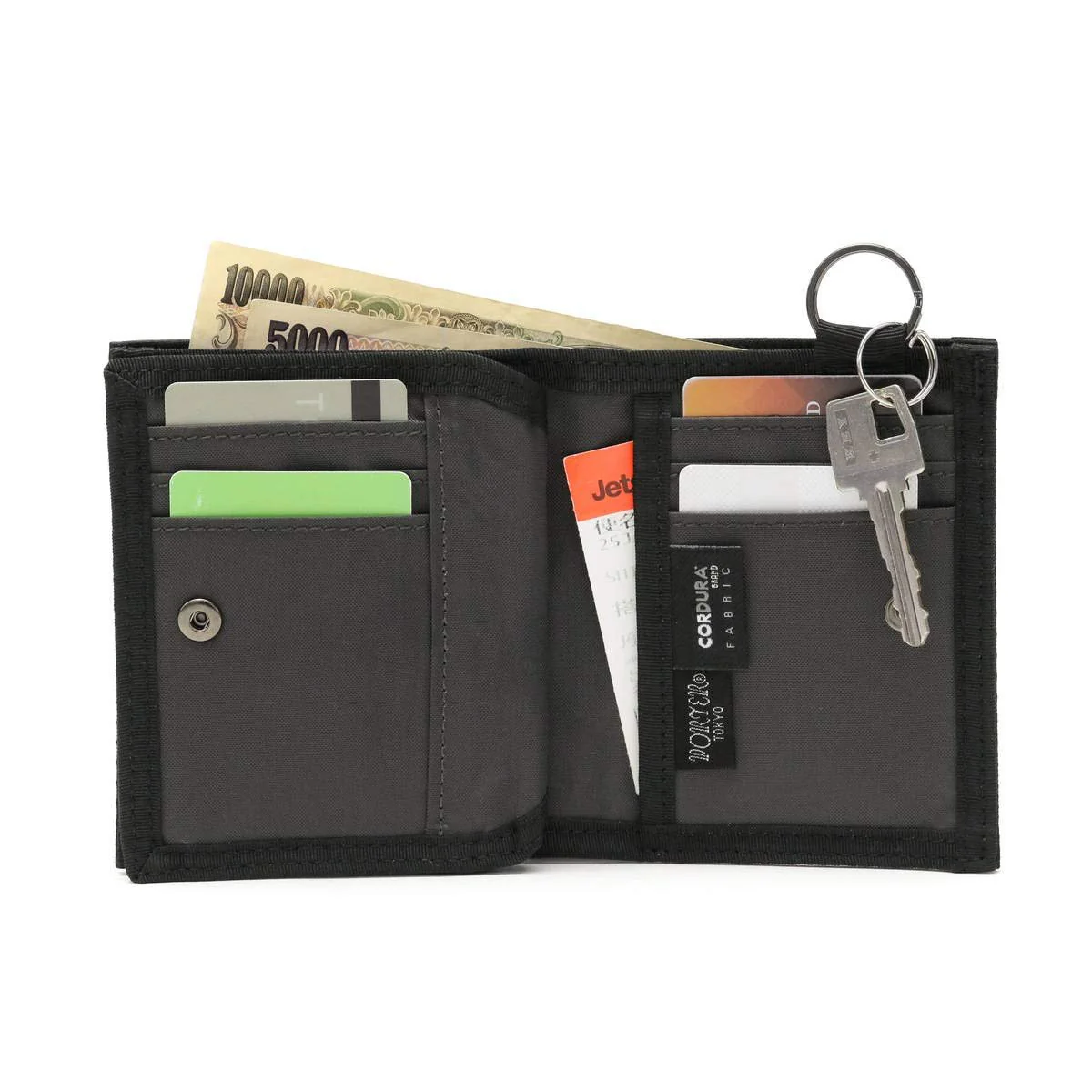 PORTER Classic Nylon Dill Small Foldable Wallet Black Made in Japan 653−09756 - Image 3