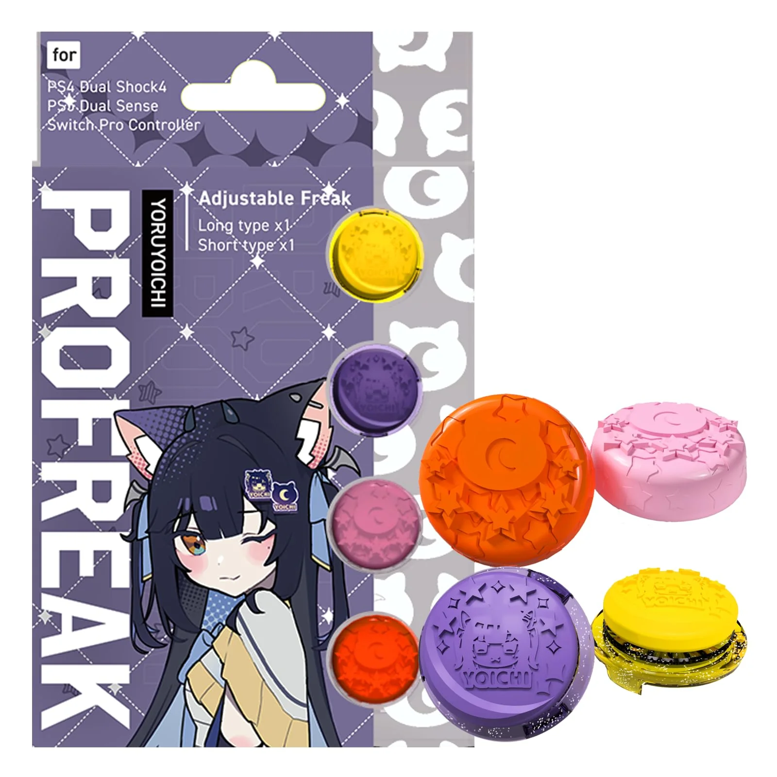 ProFreak V2 Rubber Thumb Caps - PS4/PS5/Switch Pro (BRITZ2) Adj 5 2-8 5mm