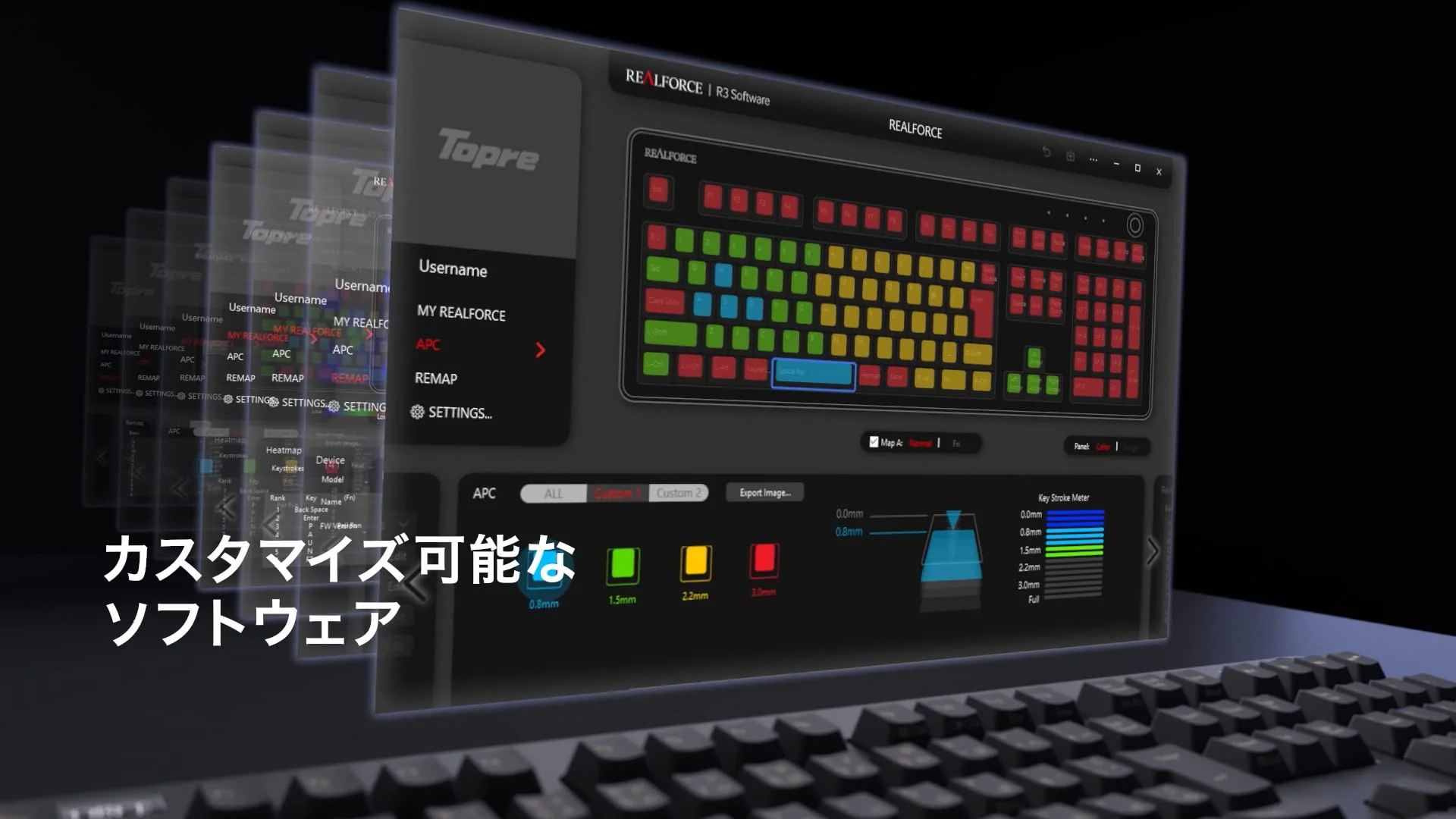 REALFORCE R3 Keyboard Hybrid Tenkeyless 45g Array for Mac English Array Dark Silver & Dark Gray R3HH11 - Image 5