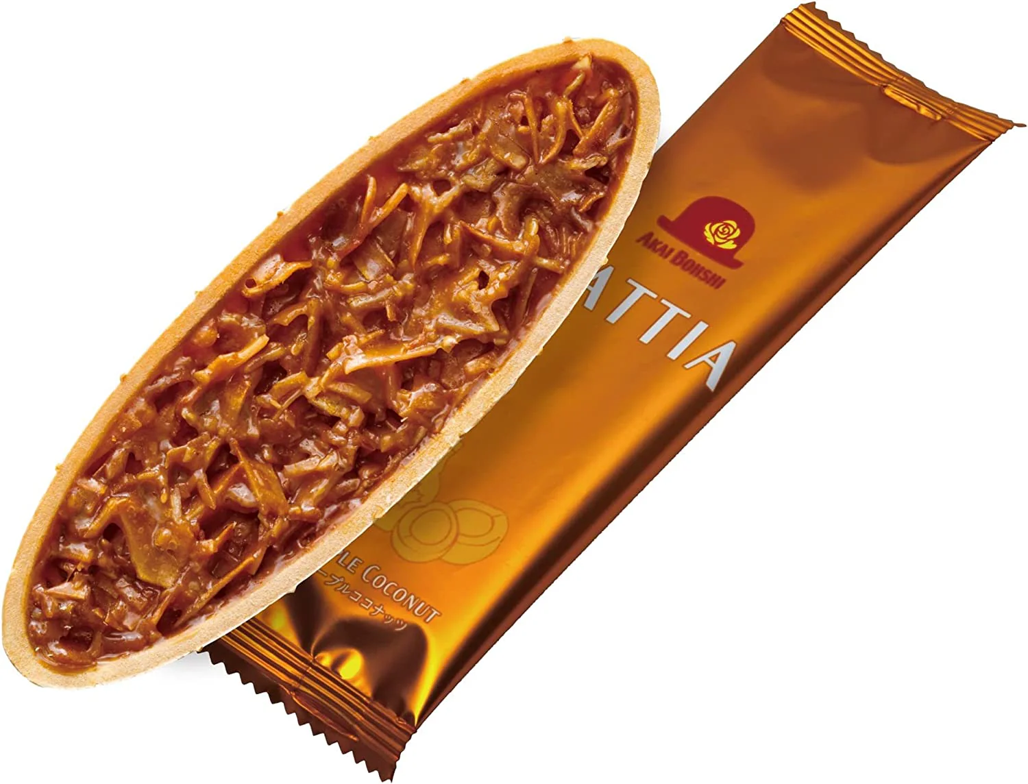 Red hat Akaiboushi Nattia 21 pieces Nuts and caramel placed on wafers baked crispy fragrant - Image 5