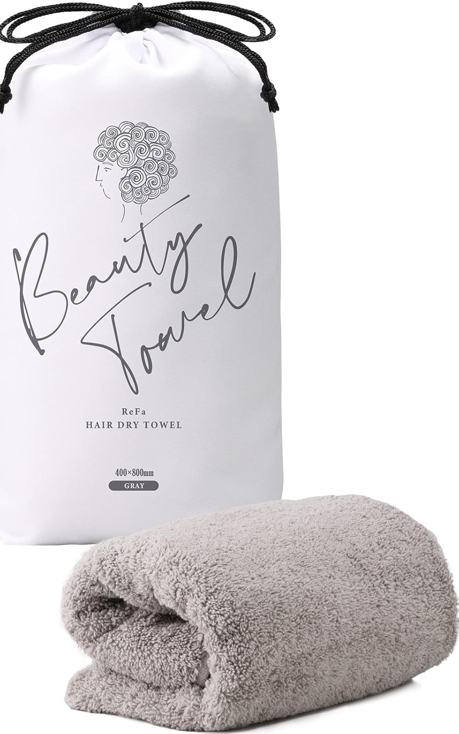 ReFa Fast-Drying Hair Towel Egyptian Cotton (400×800mm) - Image 3