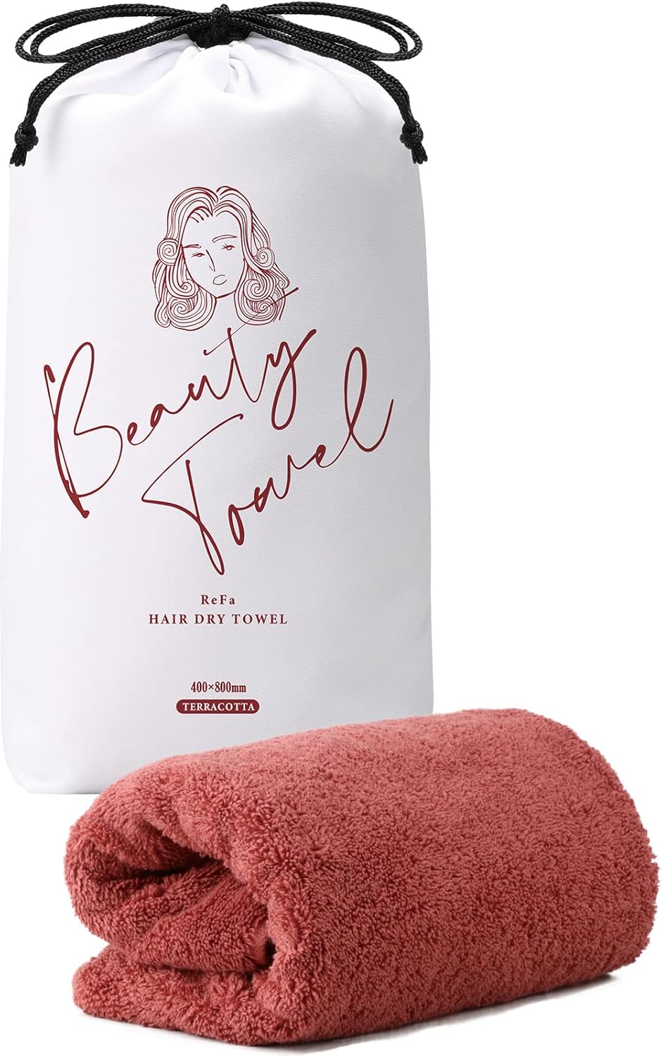 ReFa Fast-Drying Hair Towel Egyptian Cotton (400×800mm) - Image 4