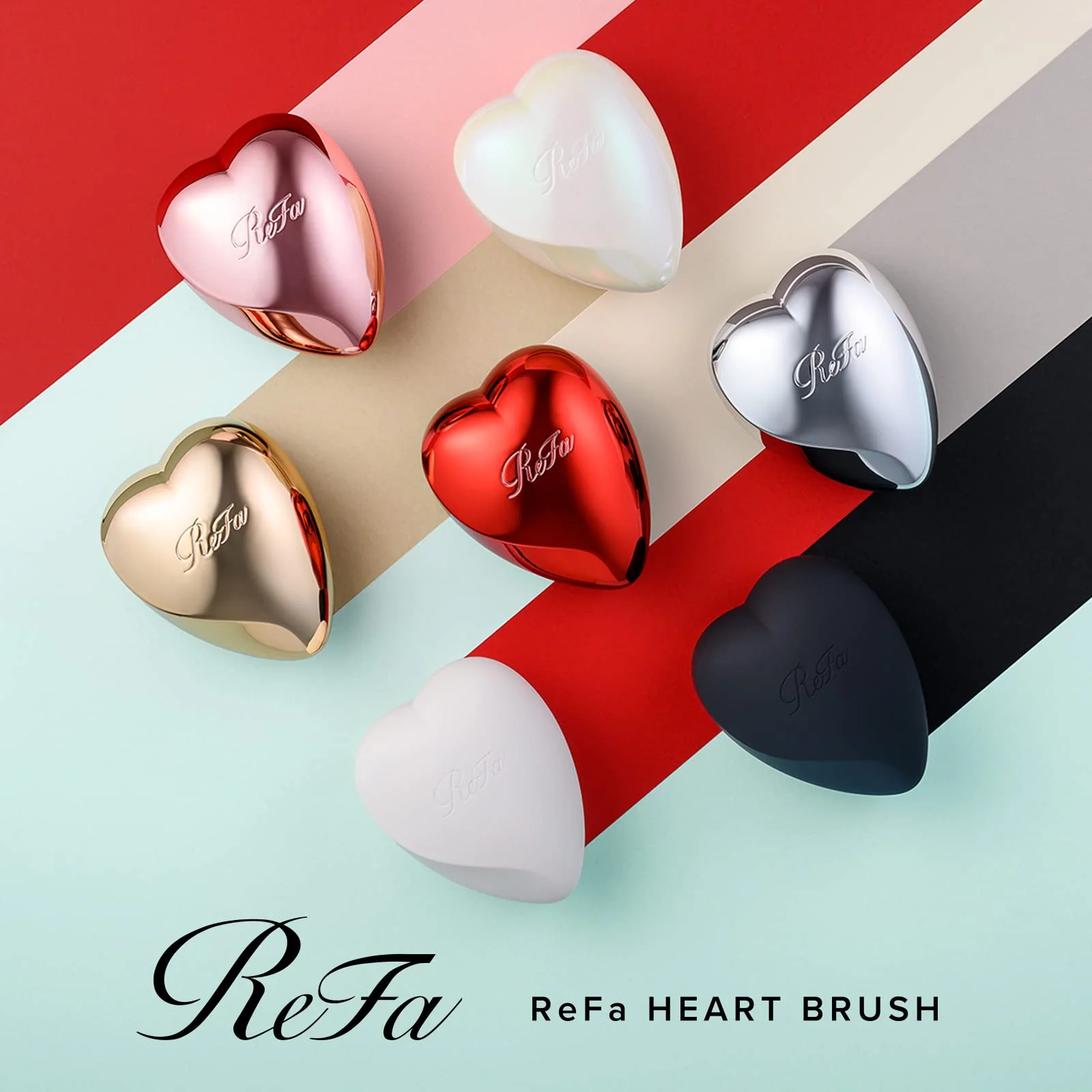 ReFa HEART BRUSH Matte Black - Image 3