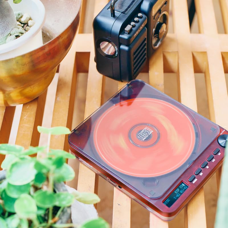 RELAX Pixel Tunes Retro CD Player (1983) w/Speaker  Bluetooth Transmit  Wall-Mount  Battery - Image 8
