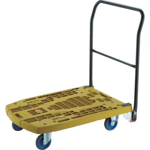 TRUSCO Resin Platform Cart “Caltio” Big Flat Swivel 900×600 w/ Stopper Olive (MPK-906F2-OG)
