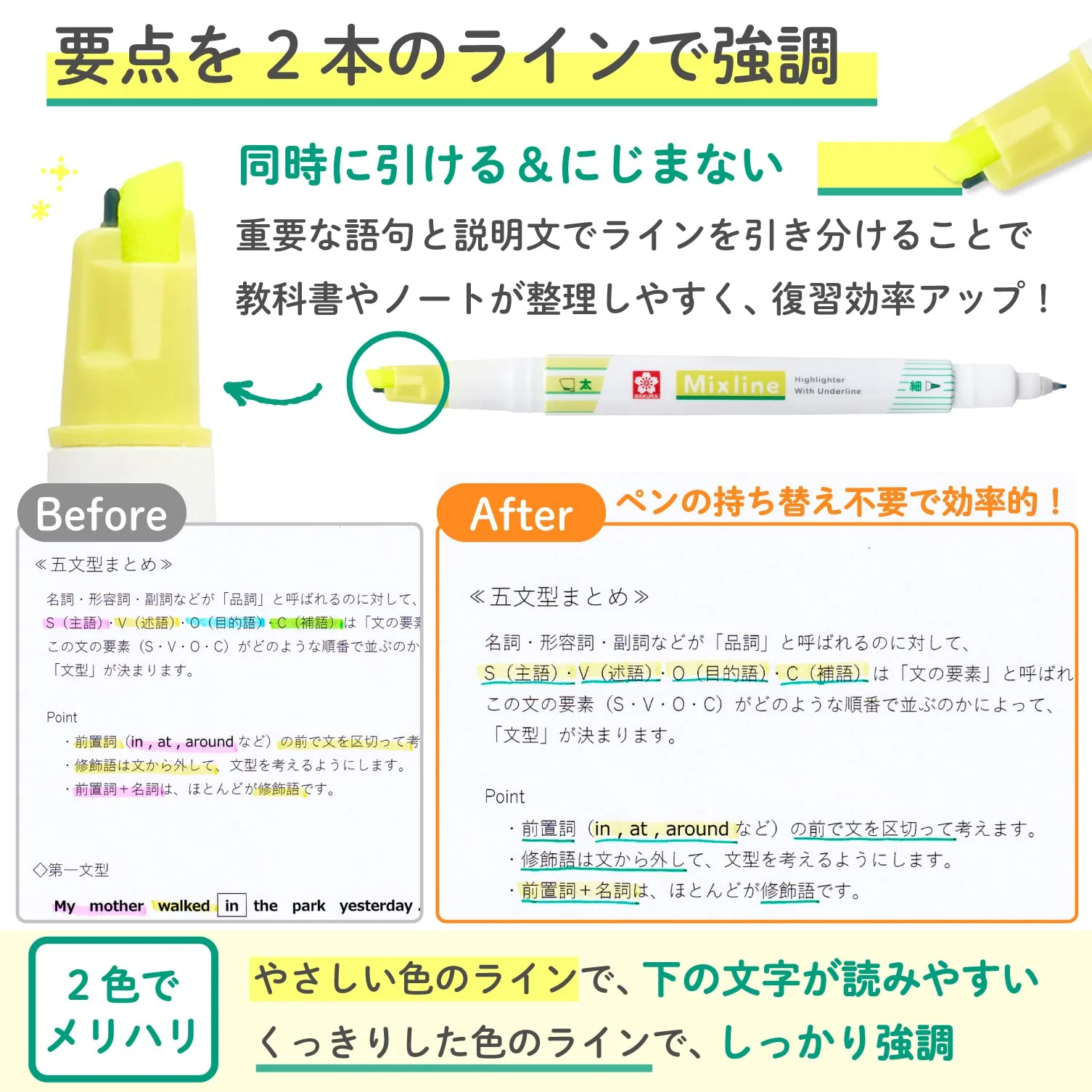 Sakura Craypas Fluorescent pen Mixline Mixline 6color set VUK-T6 - Image 3