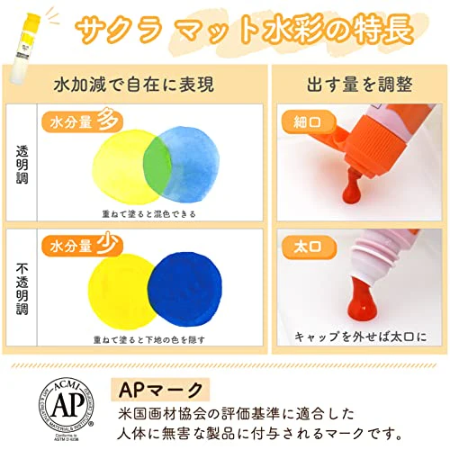 Sakura Craypas Paints Matte Watercolor  12-color set in polyethylene tubes  MW12PR - Image 4