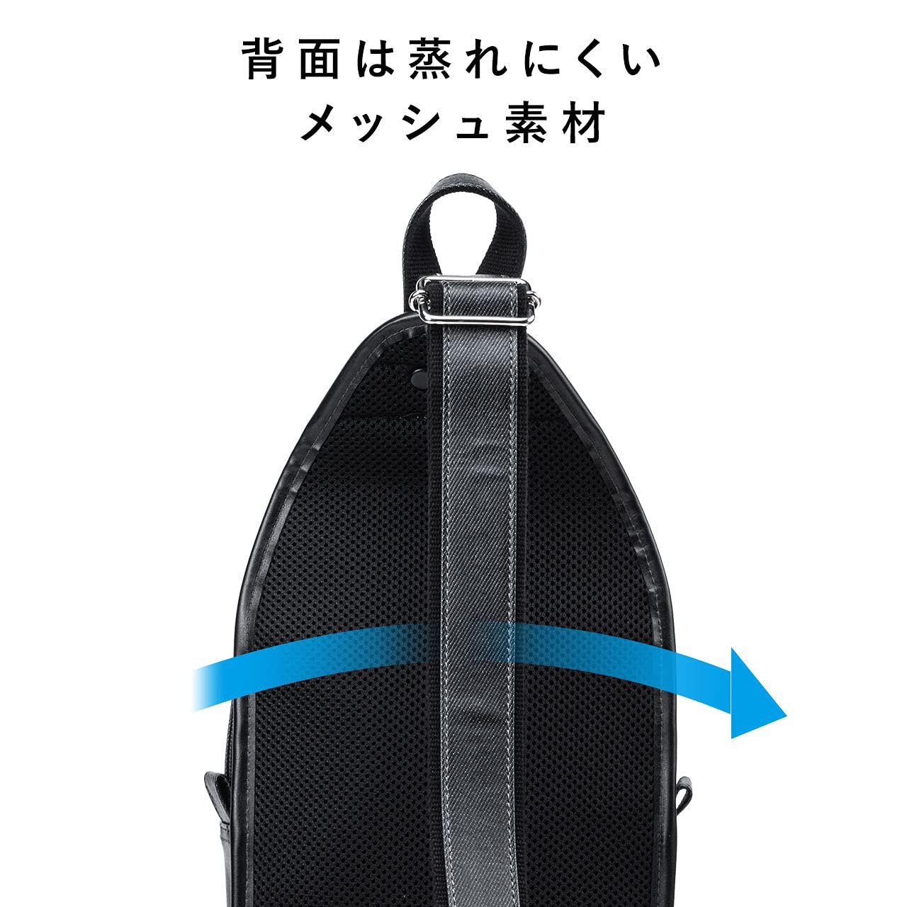 Sanwa Direct Body Bag Made in Japan Okayama Denim Vertical Black 200-BAGBDY1BK - Image 7