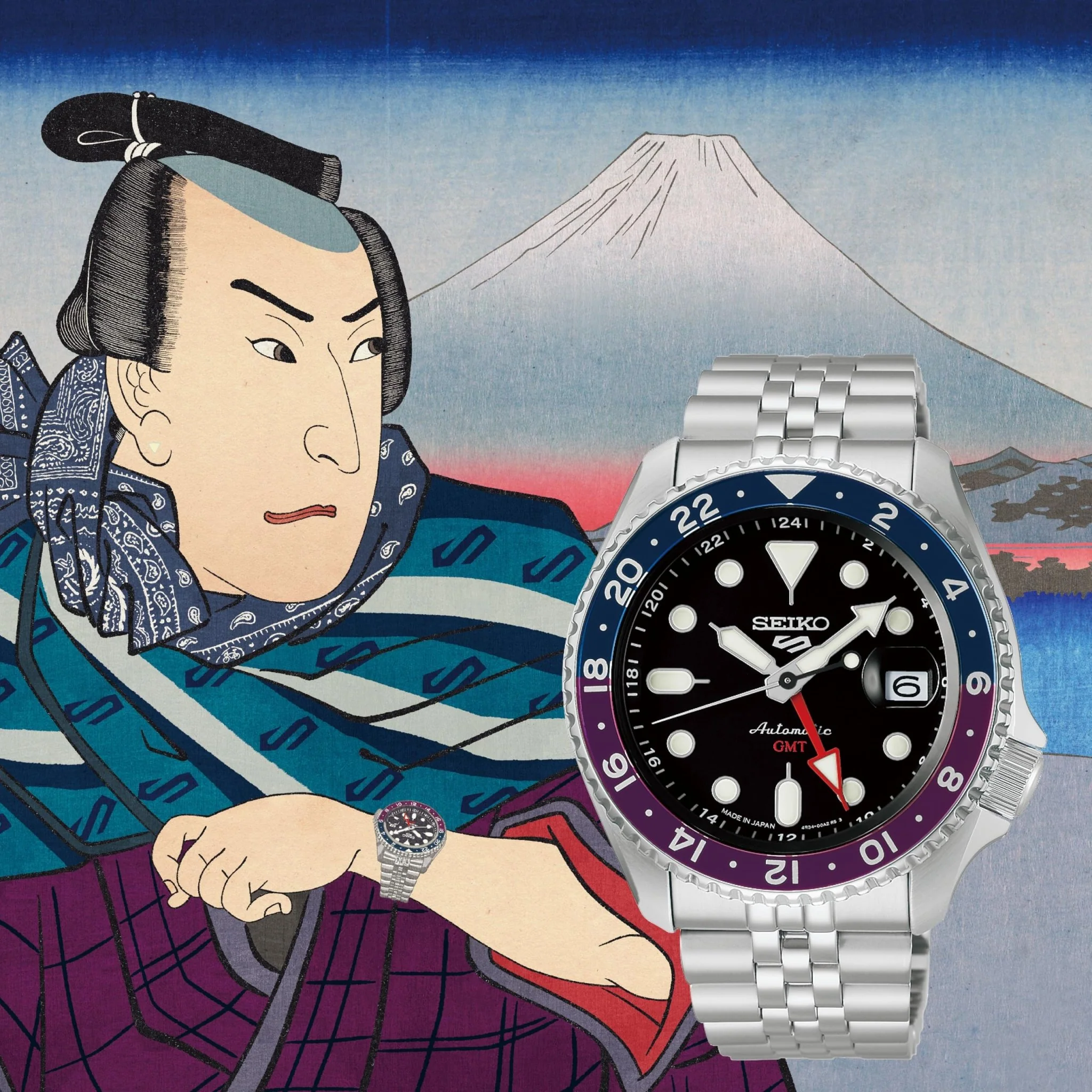 SEIKO 5 Sports SKX GMT SBSC021 JAPAN Limited Men's Silver Watch - Image 2