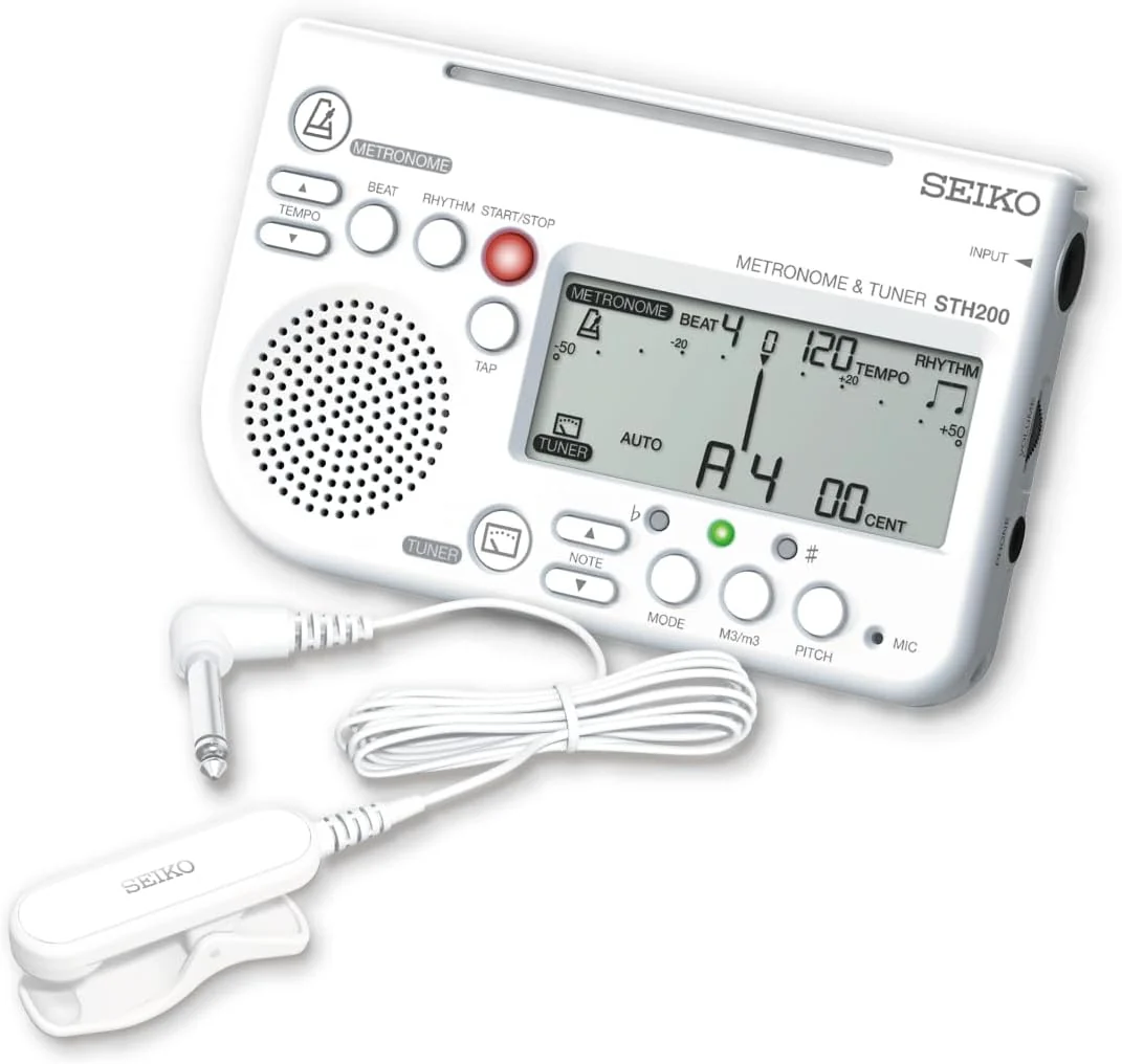 Seiko Blue Metronome & Tuner w/ Pickup Mic 2‑Piece Special Pack (STH200BLSP) - Image 8