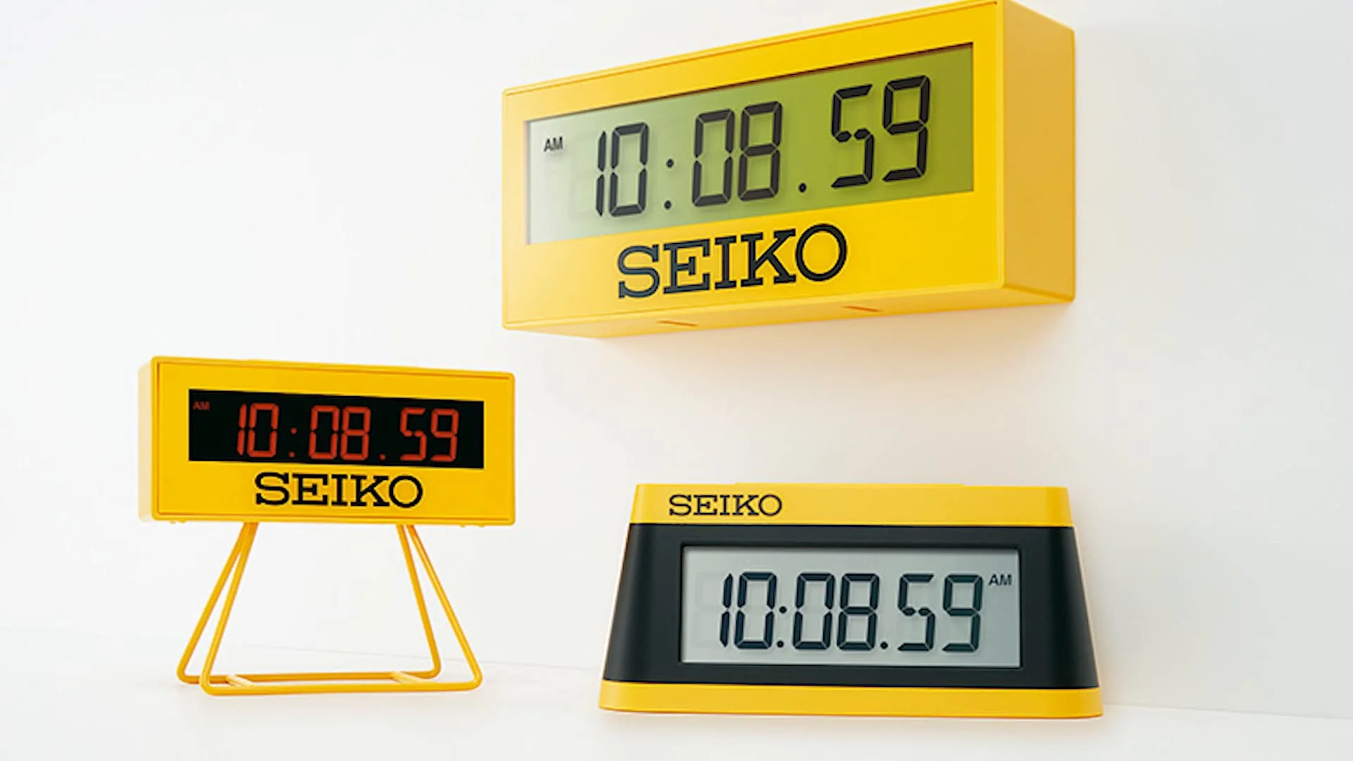 SEIKO Digital Alarm Clock - Sports Timer Design  Yellow/Black (SQ818Y) - Image 4