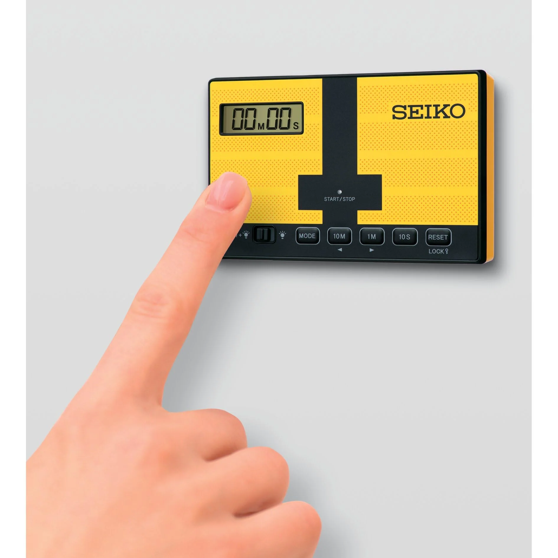 Seiko Digital Mini Timer/Clock with Touch Plate for Swimming - Yellow MT801Y - Image 4