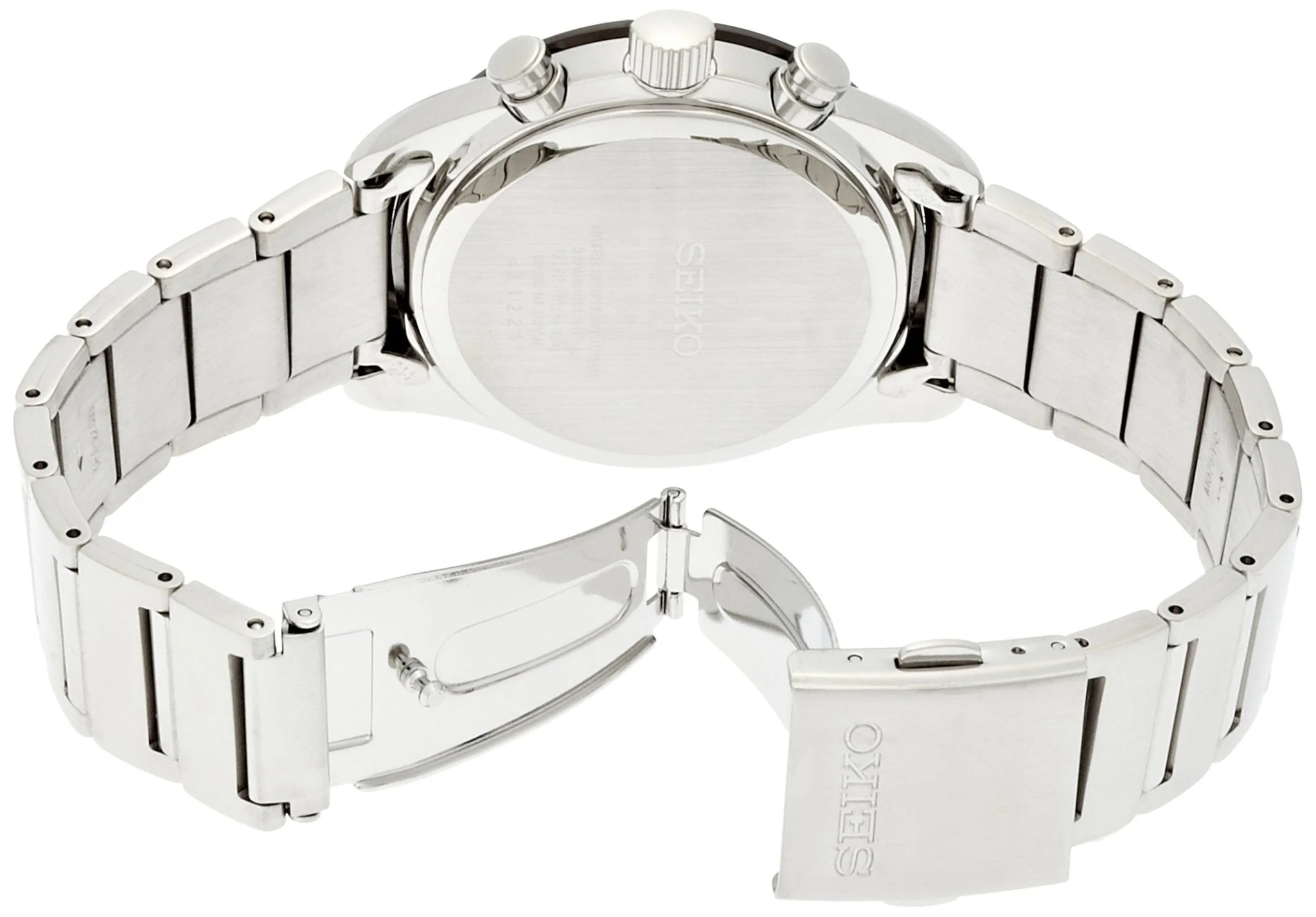 Seiko Selection Solar Chronograph Spirit Smart SBPY119 Mens Silver Watch - Image 2