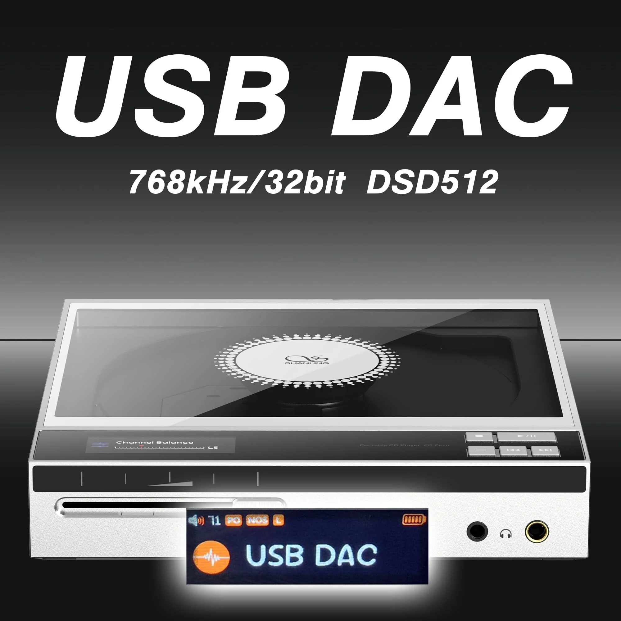 Shanling EC Zero Portable CD Player/USB DAC 4 4mm 836mW BT 5 3 aptX - Image 6