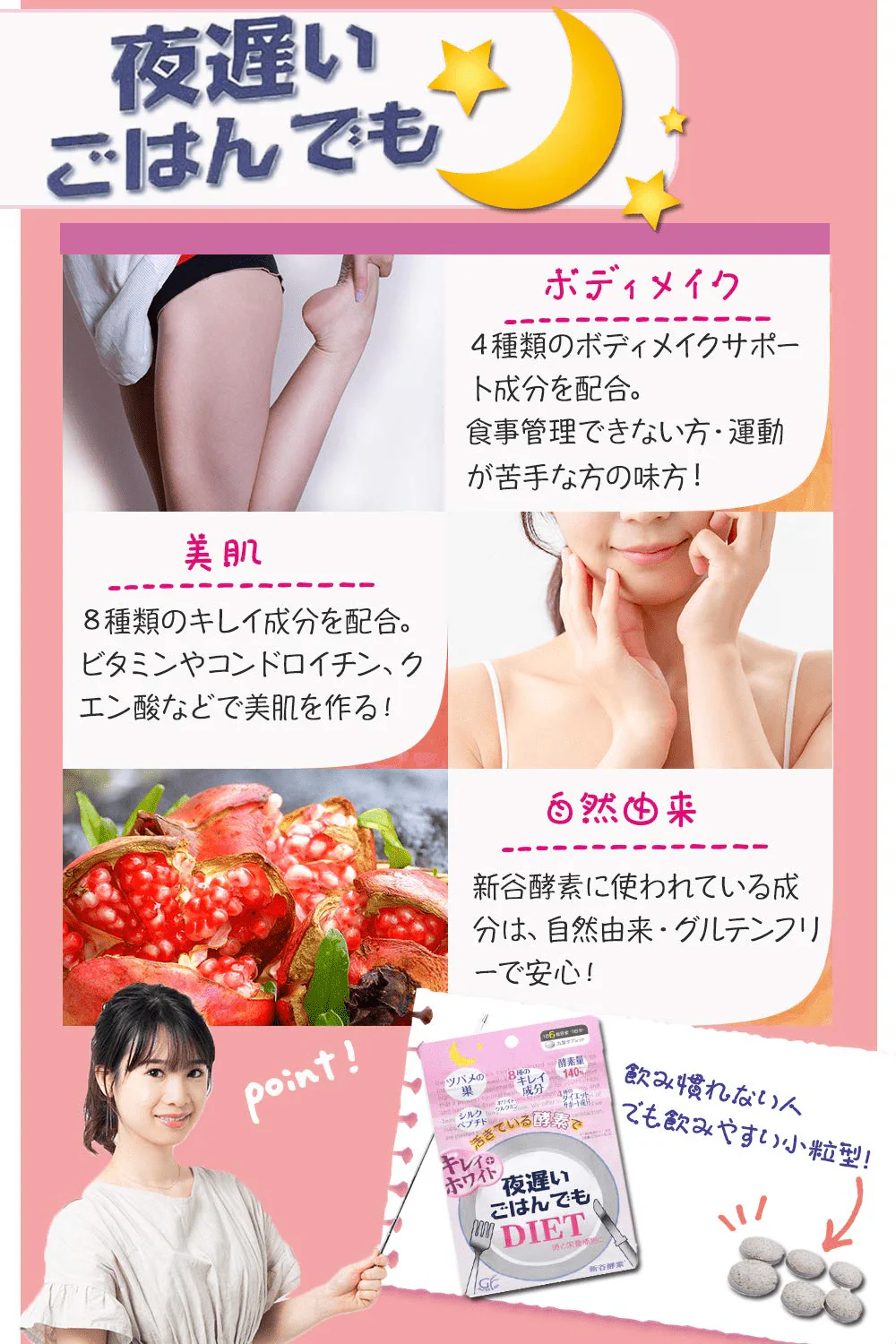 Shintanikoso Late Night Rice Plus Beautiful White 6 Tablets (1 Day Supply) x 30 Packets - Image 5