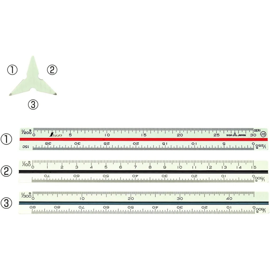 Shinwa Sokutei Triangular Scale for Land and Building Surveyor A-15 JIS 15cm 74969 - Image 3