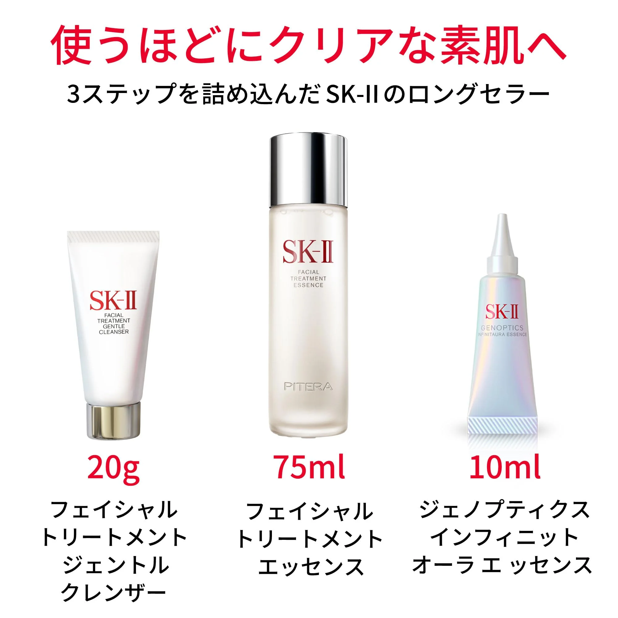 SK-II Pitera Aura Kit 75ml Essence 20g Cleanser 10ml Brightening (Niacinamide) - Image 8
