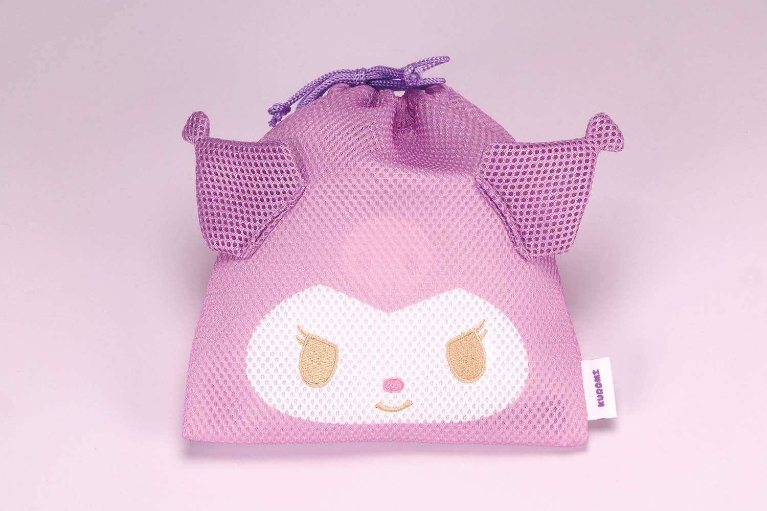 Skater Mesh Drawstring Pouch  Washable & Breathable — Sanrio Kuromi ZKM1-A - Image 4