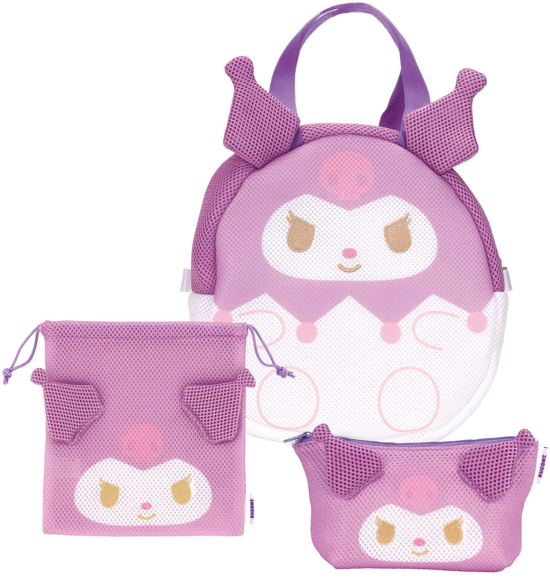 Skater Mesh Drawstring Pouch  Washable & Breathable — Sanrio Kuromi ZKM1-A - Image 6