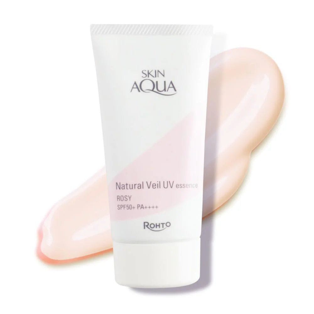 Skin Aqua Natural Veil UV Essence Sunscreen Sensitive Skin Rose 50g
