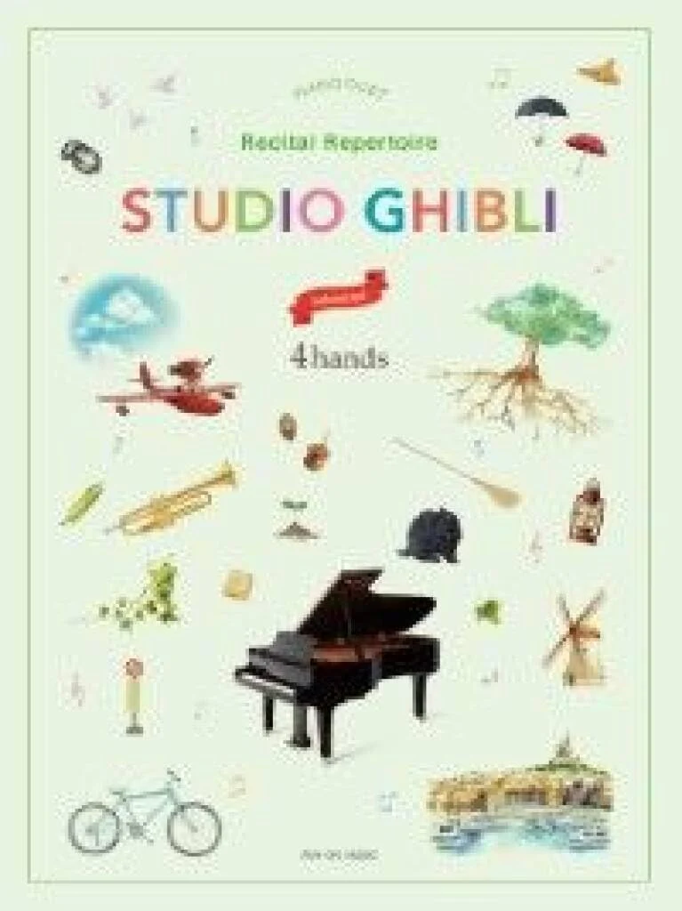 Studio Ghibli Piano Duets for Recitals (4 Hands Adv English Ed )