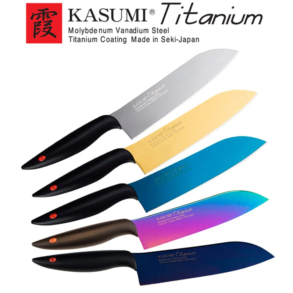 Sumikama Kasumi Santoku knife titanium coated 180mm Made in Japan 22018/RA - Image 2