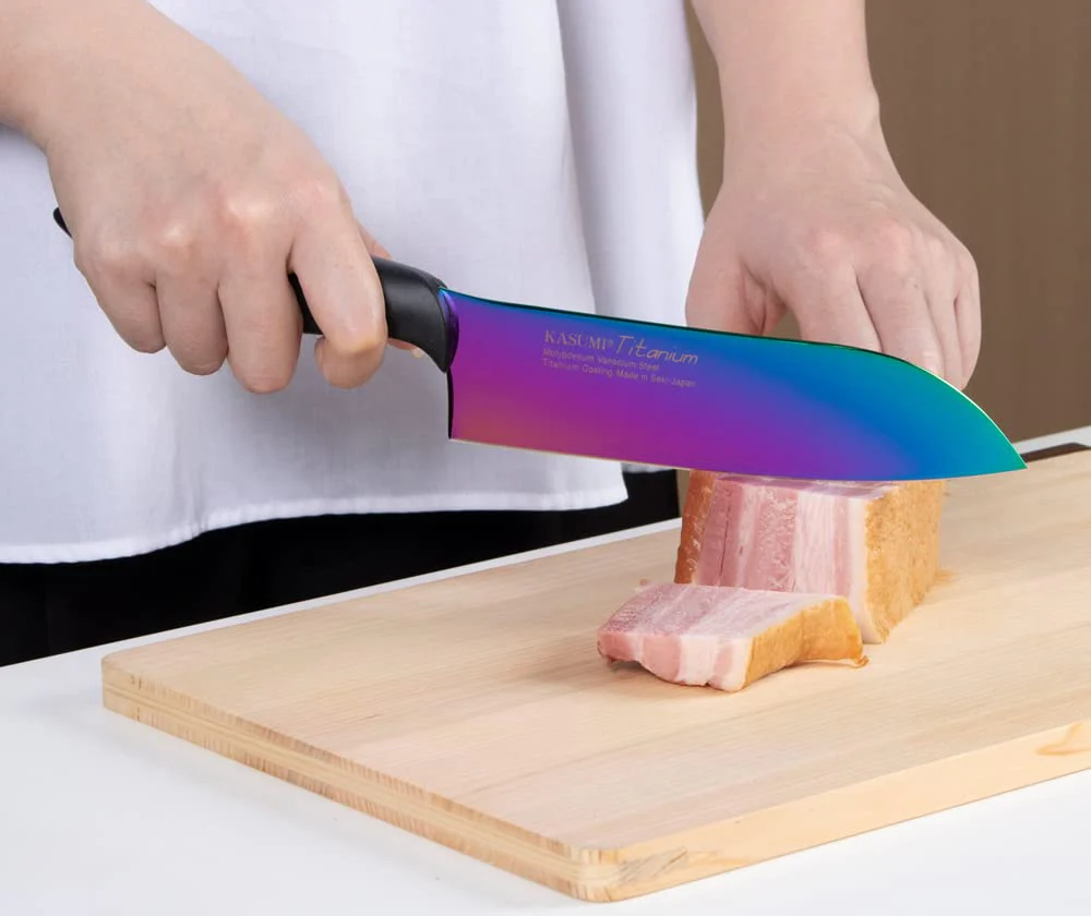 Sumikama Kasumi Santoku knife titanium coated 180mm Made in Japan 22018/RA - Image 3