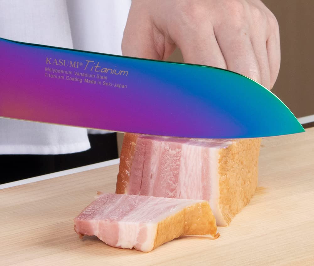 Sumikama Kasumi Santoku knife titanium coated 180mm Made in Japan 22018/RA - Image 4