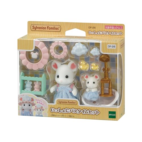 EPOCH Sylvanian Families Doll & Furniture Set Together with Bath Time Set DF-26 - Image 2