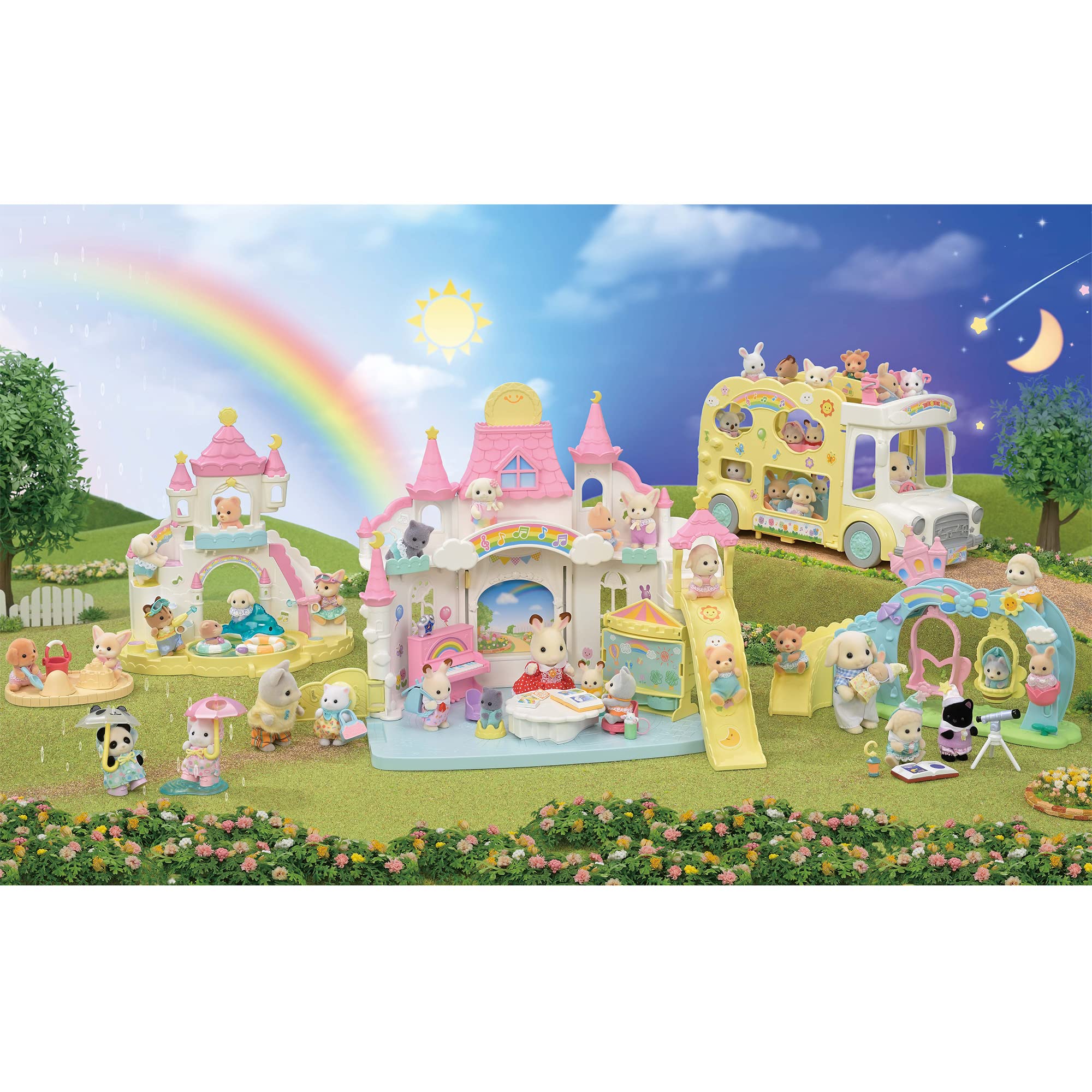 Sylvanian Families Nursery School Playground Swing Set Toy Dollhouse for Ages 3 Plus - Image 8