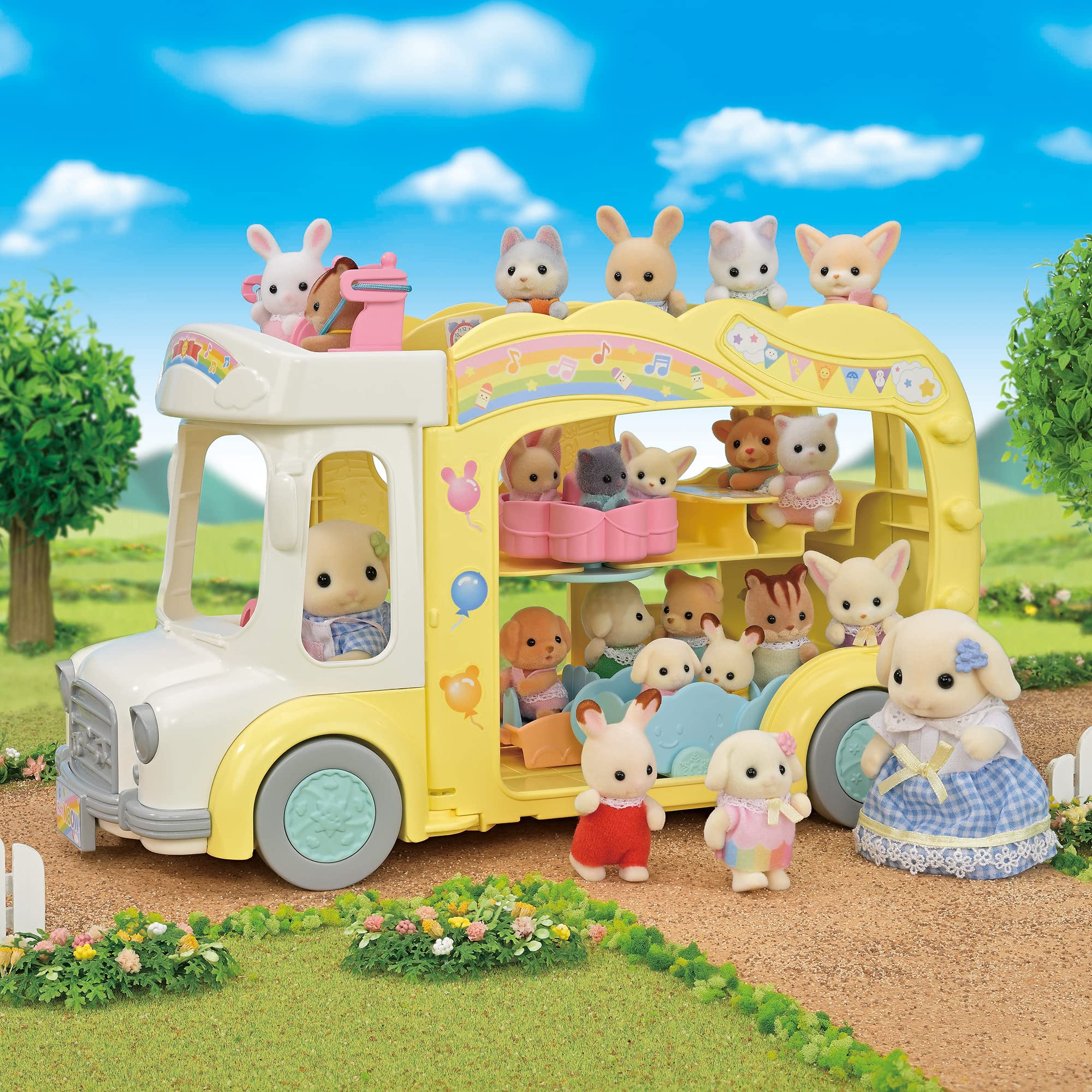 Sylvanian Families School Bus Toy Dollhouse Set S-70 for Children 3 Years Up - Image 5